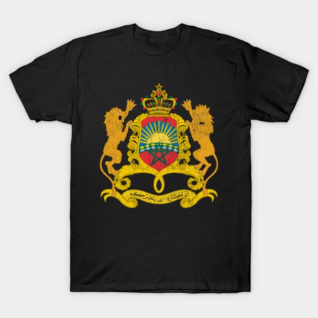 Morocco / Vintage Look Flag Design T-Shirt by DankFutura